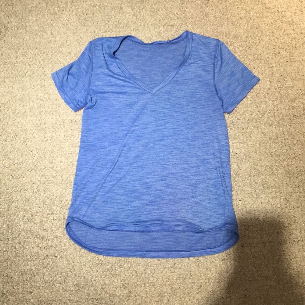 Lululemon blue exercise shirt